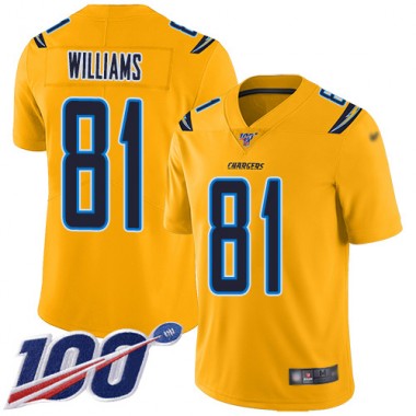 Los Angeles Chargers NFL Football Mike Williams Gold Jersey Men Limited 81 100th Season Inverted Legend